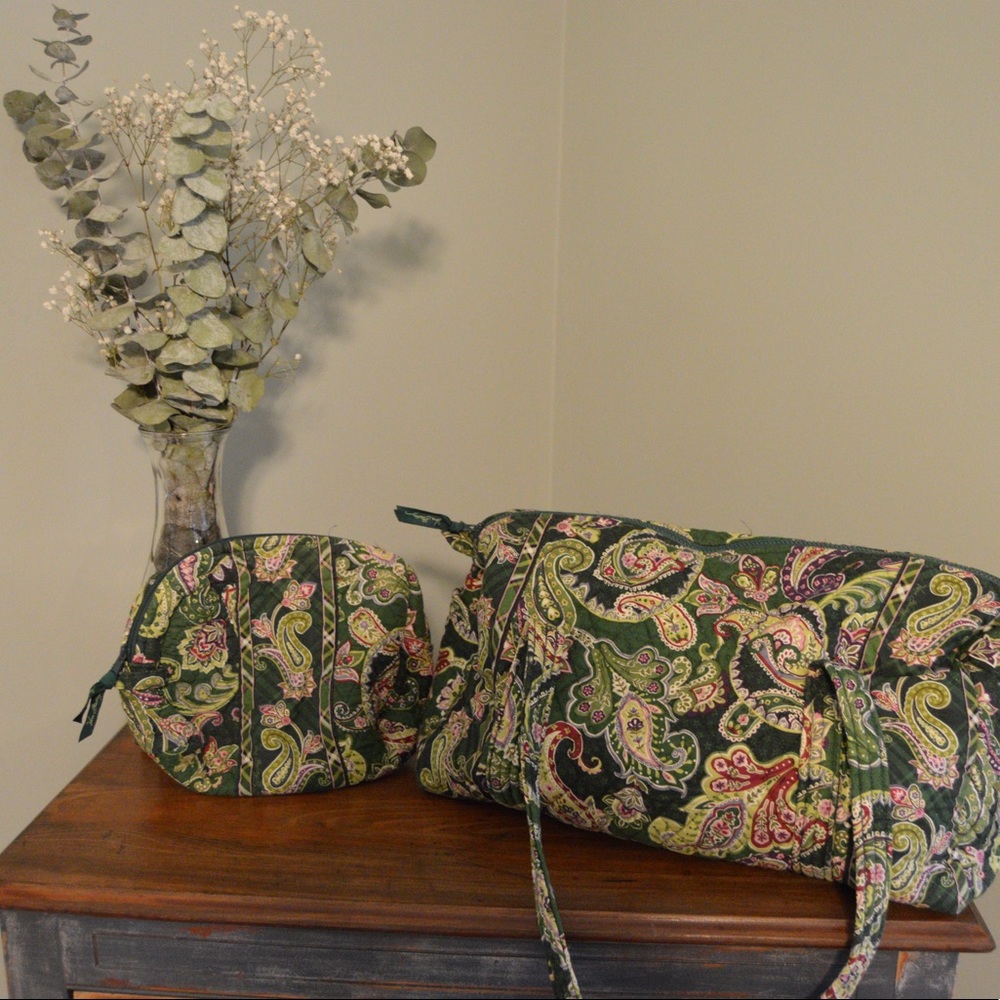 Vera Bradley small duffle + small cosmetic bag